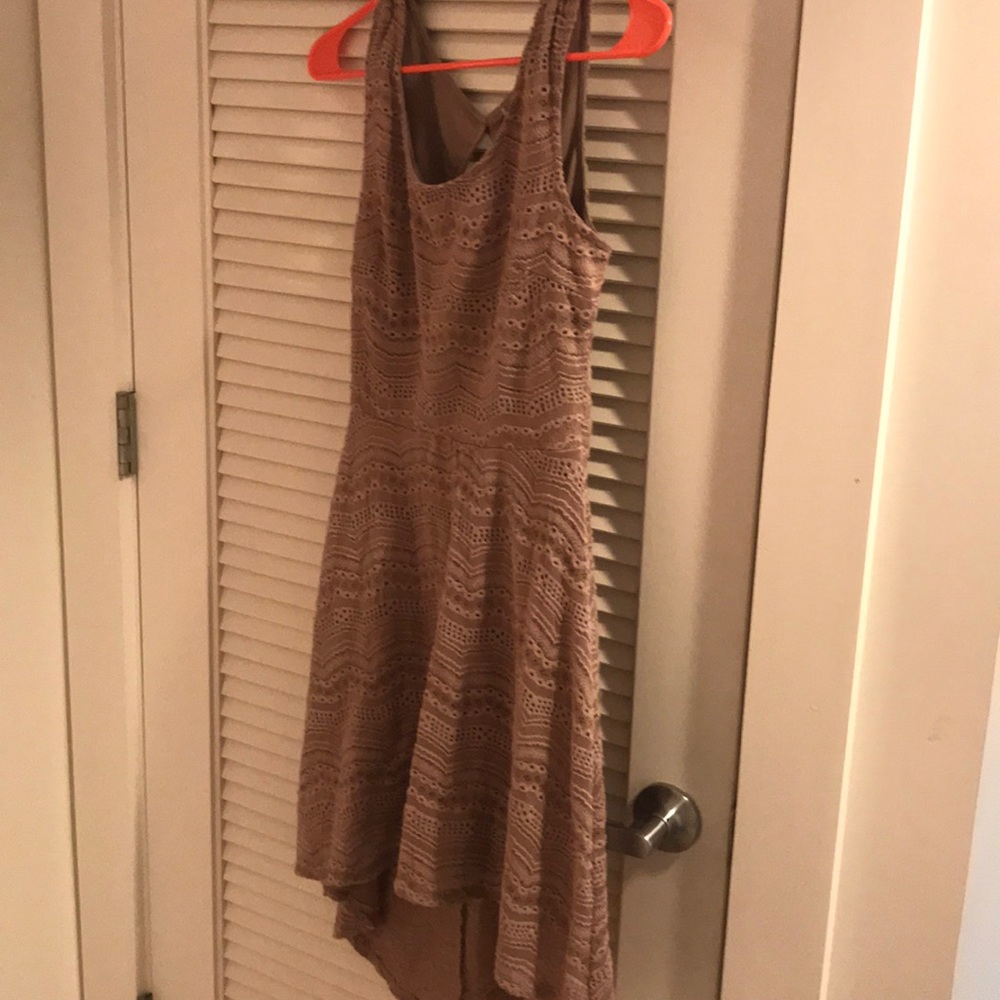 High low open back dress